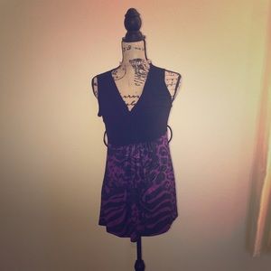 Black and purple animal print top